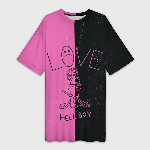 Женская длинная футболка Lil Peep: Hell Boy / 3D-принт – фото 1