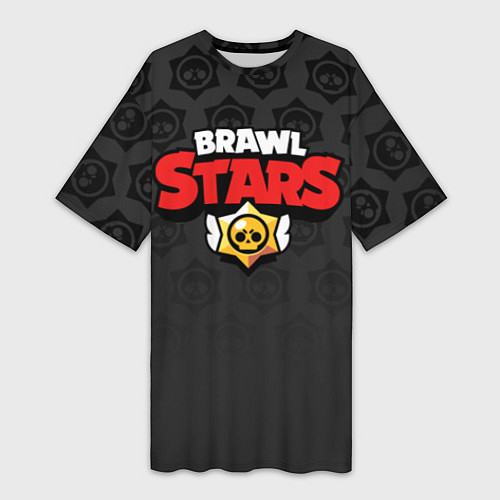 Женская длинная футболка Brawl Stars: Black Team / 3D-принт – фото 1