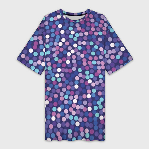 Женская длинная футболка Пурпурные конфетти - паттерн / 3D-принт – фото 1