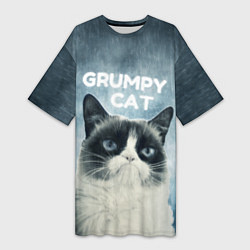 Женская длинная футболка Grumpy Cat