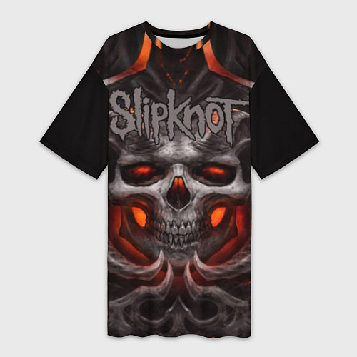 Женская длинная футболка Slipknot: Hell Skull / 3D-принт – фото 1