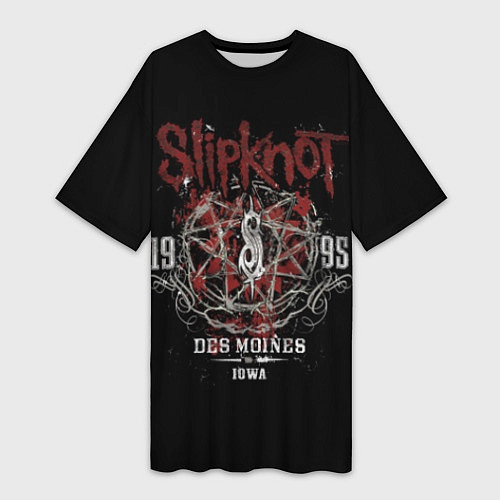 Женская длинная футболка Slipknot 1995 / 3D-принт – фото 1