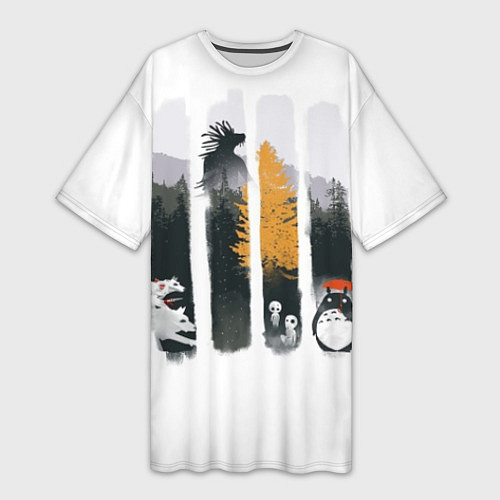 Женская длинная футболка Хранители Леса / 3D-принт – фото 1