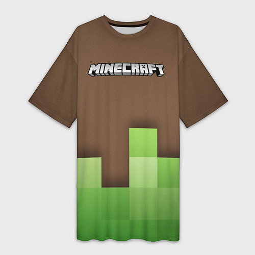 Женская длинная футболка Minecraft - Логотип / 3D-принт – фото 1
