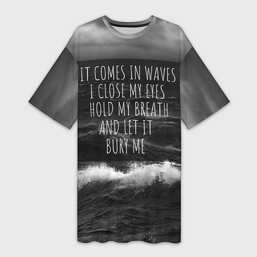 Женская длинная футболка Bring Me The Horizon - it comes in waves / 3D-принт – фото 1