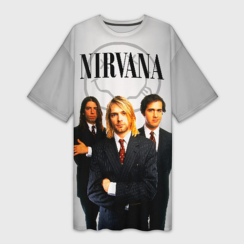 Женская длинная футболка Nirvana / 3D-принт – фото 1