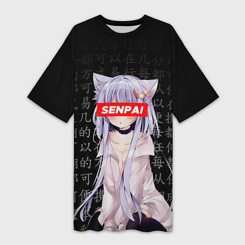 Женская длинная футболка SENPAI ANIME / 3D-принт – фото 1