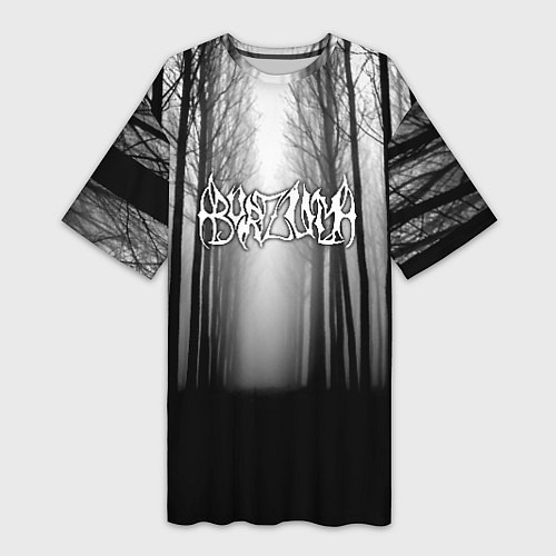 Женская длинная футболка Темный лес Burzum / 3D-принт – фото 1