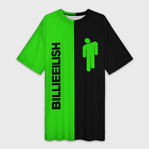 Женская длинная футболка BILLIE EILISH GLITCH / 3D-принт – фото 1