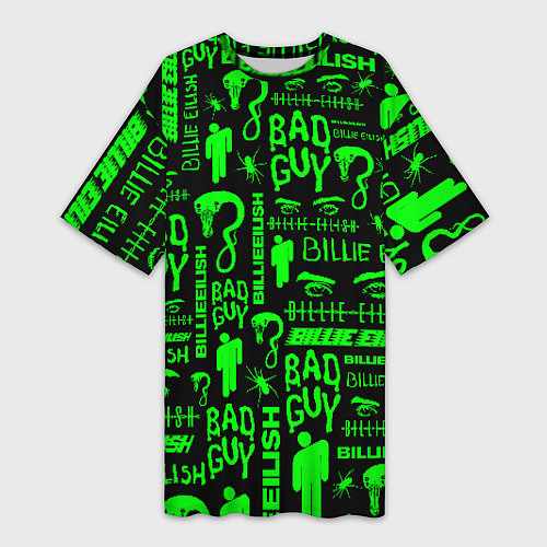 Женская длинная футболка Billie Eilish: Bad Guy / 3D-принт – фото 1