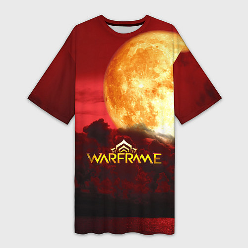 Женская длинная футболка Warframe logo game / 3D-принт – фото 1