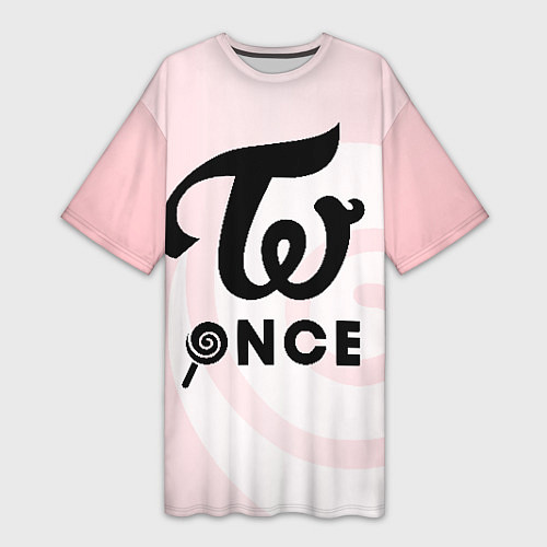 Женская длинная футболка TWICE ONCE / 3D-принт – фото 1