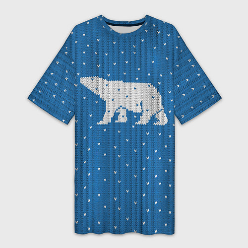 Женская длинная футболка Свитер с медведем / 3D-принт – фото 1