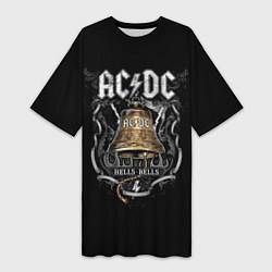Женская длинная футболка ACDC - hells bells
