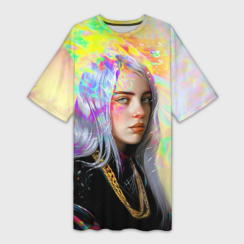 Женская длинная футболка Billie Eilish / 3D-принт – фото 1