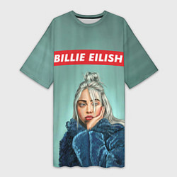 Футболка женская длинная Billie Eilish, цвет: 3D-принт