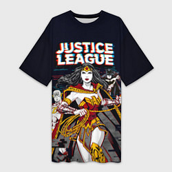 Женская длинная футболка Justice League