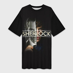 Женская длинная футболка Sherlock