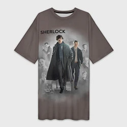 Женская длинная футболка Sherlock