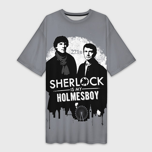 Женская длинная футболка Sherlock Holmesboy / 3D-принт – фото 1
