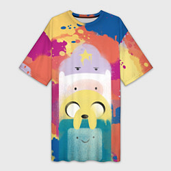 Футболка женская длинная Adventure Time, цвет: 3D-принт