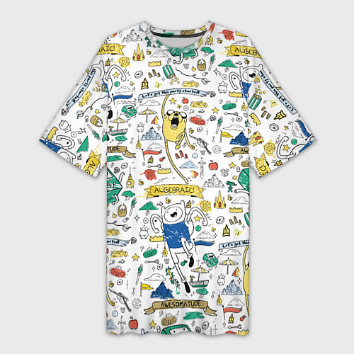 Женская длинная футболка Adventure Time / 3D-принт – фото 1