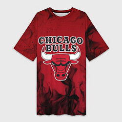 Футболка женская длинная CHICAGO BULLS, цвет: 3D-принт