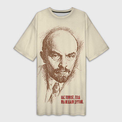 Женская длинная футболка Ленин / 3D-принт – фото 1