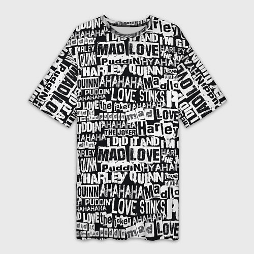 Женская длинная футболка Mad Love / 3D-принт – фото 1