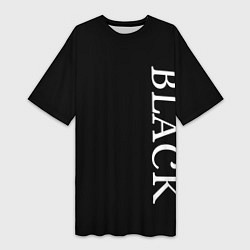 Женская длинная футболка Чёрная футболка с текстом