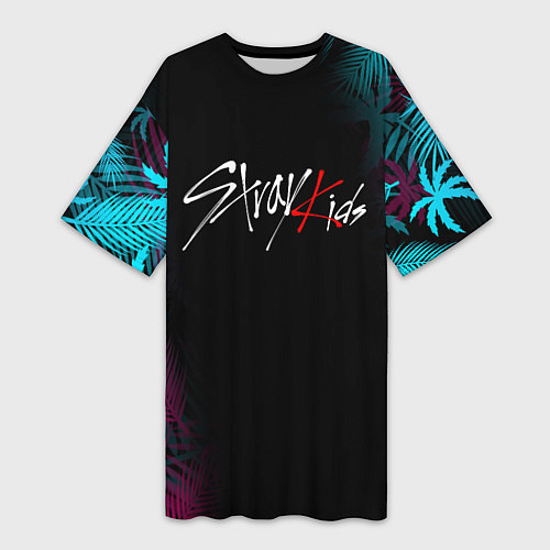 Женская длинная футболка STRAY KIDS / 3D-принт – фото 1