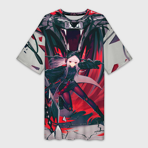 Женская длинная футболка Arknights art / 3D-принт – фото 1