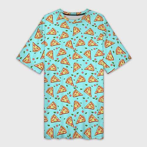 Женская длинная футболка Пицца / 3D-принт – фото 1