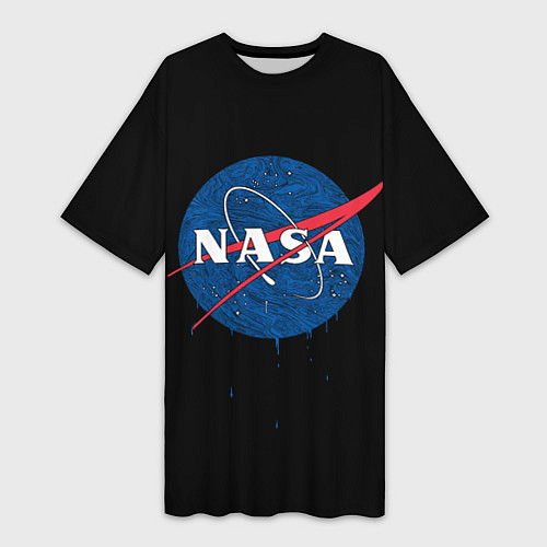 Женская длинная футболка NASA Краски / 3D-принт – фото 1