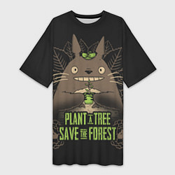 Женская длинная футболка Plant a tree Save the forest