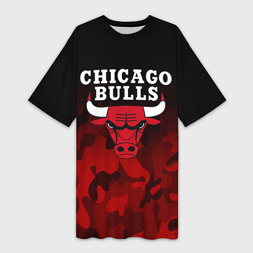 Женская длинная футболка CHICAGO BULLS / 3D-принт – фото 1