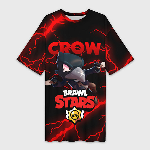 Женская длинная футболка BRAWL STARS CROW / 3D-принт – фото 1