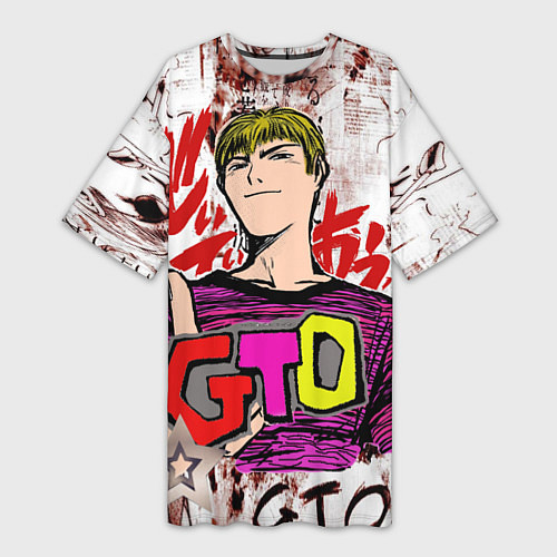 Женская длинная футболка GTO Крутой учитель онидзука / 3D-принт – фото 1