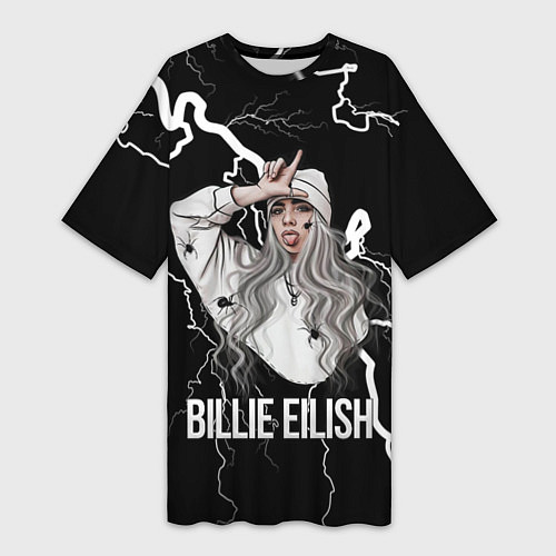 Женская длинная футболка BILLIE EILISH / 3D-принт – фото 1