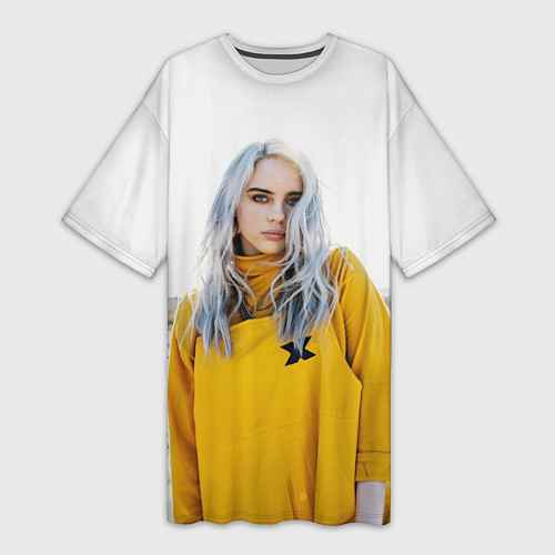 Женская длинная футболка BILLIE EILISH / 3D-принт – фото 1