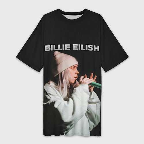 Женская длинная футболка BILLIE EILISH / 3D-принт – фото 1