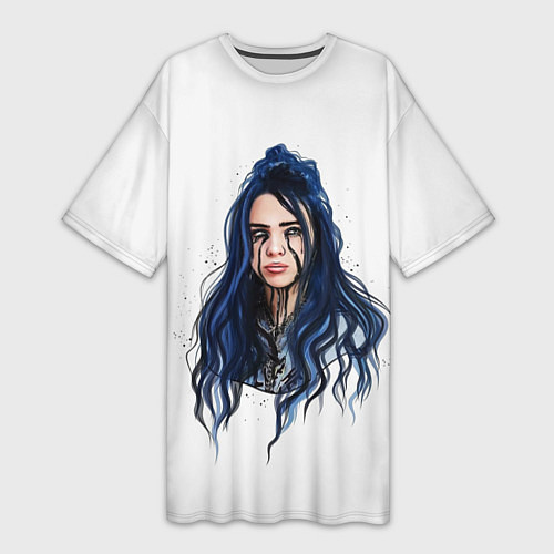 Женская длинная футболка BILLIE EILISH / 3D-принт – фото 1