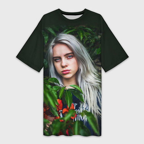 Женская длинная футболка BILLIE EILISH / 3D-принт – фото 1