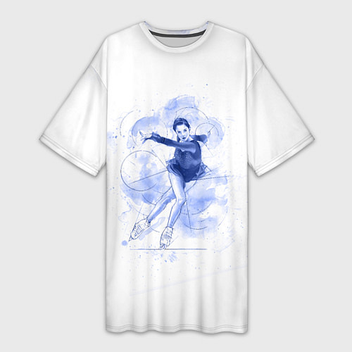 Женская длинная футболка Фигурное катание / 3D-принт – фото 1
