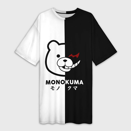 Женская длинная футболка Monokuma / 3D-принт – фото 1