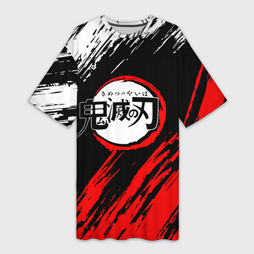 Женская длинная футболка KIMETSU NO YAIBA / 3D-принт – фото 1