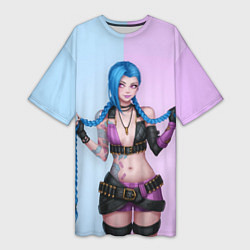 Футболка женская длинная League of Legends Jinx, цвет: 3D-принт