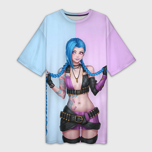 Женская длинная футболка League of Legends Jinx / 3D-принт – фото 1