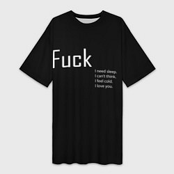 Женская длинная футболка Fuck