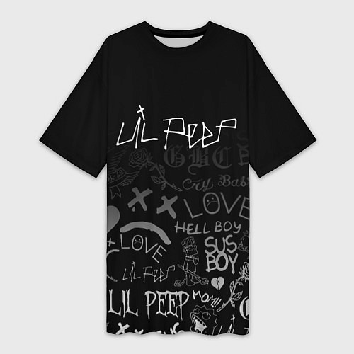 Женская длинная футболка LIL PEEP / 3D-принт – фото 1